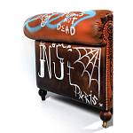 Диван Честерфильд граффити graffiti Orange Sofa натуральная кожа варинант исполнения - 7 | Loft Concept в Костроме