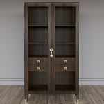 Дизайнерский шкаф витрина Elsa Dreams Walnut с 4-мя ящиками варинант исполнения - 1 | Loft Concept в Костроме