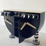 Дизайнерский комод полукруглый черный с 3-мя фактурным ящиками Occasion варинант исполнения - 2 | Loft Concept в Костроме