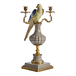 Подсвечникв образе попугая из фарфора с бронзовыми элементами Eden Garden варинант исполнения - 1 | Loft Concept в Костроме