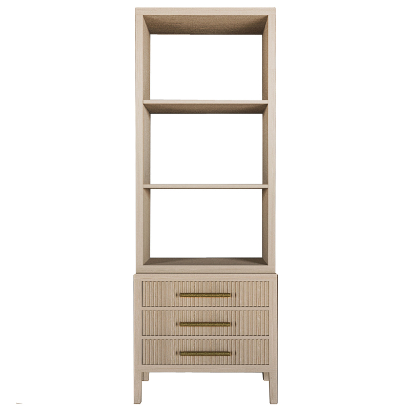 Этажерка Primo с ящиками шпон Светлый дуб Древесина Золотой в Костроме | Loft Concept 