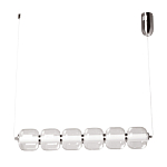 Люстра линейная с 6-ю прозрачными стеклянными плафонами округлой формы HANDLE GRAPE варинант исполнения - 2 | Loft Concept в Костроме