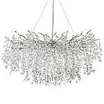 Линейная люстра с хрустальными подвесками на металлических ветках Fairytree Light Silver Linear Chandelier 18 варинант исполнения - 1 | Loft Concept в Костроме