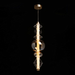 Подвесной светильник с вертикальной композицией из прозрачных и янтарных стеклянных шаров и ромбов Gabriel Scott Luna варинант исполнения - 3 | Loft Concept в Костроме