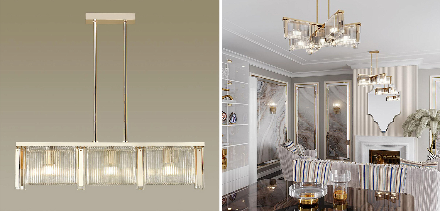 Люстра Madelen Gold Linear Chandelier Люстра Madelen Gold Linear Chandelier - Loft-Concept в Костроме