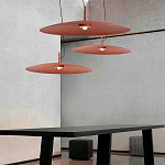 Подвесной светильник круглой формы с коричневым металлическим абажуром Halo Drift варинант исполнения - 3 | Loft Concept в Костроме