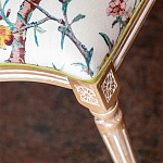 Стул из массива бука бежевый с изображением птиц и цветов Beige Green Chinoiserie Peach Garden Chair варинант исполнения - 5 | Loft Concept в Костроме