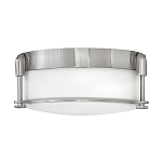 Потолочный светильник для ванных комнат цвета никель с плафоном из опалового стекла и декоративными держателями Hinkley варинант исполнения - 1 | Loft Concept в Костроме