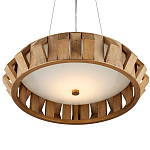 Люстра круглая из толстых деревянных реек Wooden Slats варинант исполнения - 3 | Loft Concept в Костроме