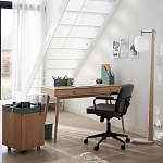 Офисное кресло в винтажном стиле на колёсах Glenn Dark Grey Chair варинант исполнения - 4 | Loft Concept в Костроме