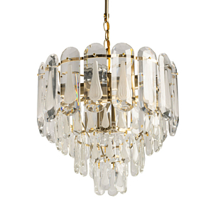 Люстра многоярусная с овальными прозрачными подвесками 36 см Harmonica