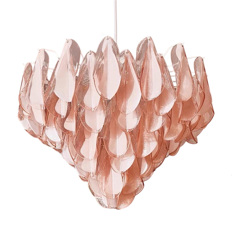 Люстра с каскадом из стекляных розовых лепестков Petalled Illuminator Белый Розовый Люстра с каскадом из стекляных розовых лепестков Petalled Illuminator Белый Розовый в Костроме | Loft Concept