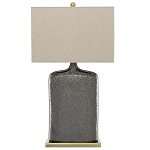 Настольная лампа керамическая с тканевым прямоугольным абажуром Flask варинант исполнения - 4 | Loft Concept в Костроме