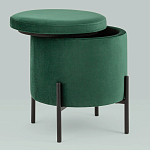 Зеленый пуф на черных ножках SANJAY варинант исполнения - 2 | Loft Concept в Костроме