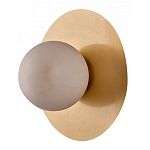 Бра круглое с плафоном из натурального камня на латунном основании Cryptocrystalline Stone варинант исполнения - 1 | Loft Concept в Костроме