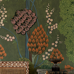 Обои ручная роспись Malwa Original colourway on Olive tobacco варинант исполнения - 2 | Loft Concept в Костроме