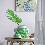Ваза с зелёными листьями и крышкой Vase Green Leaves варинант исполнения - 1 | Loft Concept в Костроме