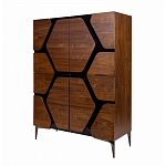 Высокий комод с узором из шпона на фасаде Sahara варинант исполнения - 3 | Loft Concept в Костроме