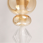 Подвесной светильник с вертикальной композицией из прозрачных и янтарных стеклянных шаров и ромбов Gabriel Scott Luna варинант исполнения - 4 | Loft Concept в Костроме