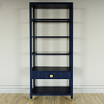 Стеллаж Elsa Dreams Blue со стеклянными полками и ящиком варинант исполнения - 4 | Loft Concept в Костроме