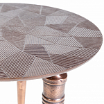 Кофейный столик с рельефной столешницей из металла Aplika Bronze варинант исполнения - 4 | Loft Concept в Костроме