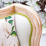 Диван двухместный из натурального бука золотистый с изображением птиц и цветов Blooming Birds варинант исполнения - 2 | Loft Concept в Костроме