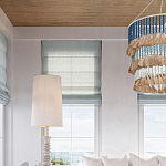 Люстра трехъярусная с декором из круглых деревянных бусин с кисточками Blue Wooden Beads Chandelier варинант исполнения - 4 | Loft Concept в Костроме