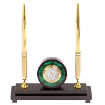 Часы настольные с двумя ручками из натурального камня Stone Clock варинант исполнения - 6 | Loft Concept в Костроме