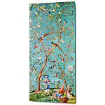 Постер на холсте в стиле шинуазри с изображением сада Chinoiserie Imperial Garden Birds and People Poster варинант исполнения - 1 | Loft Concept в Костроме