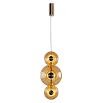 Подвесной светильник светодиодный со стеклянными плафонами янтарного цвета в форме дисков Savio Glass Disc варинант исполнения - 2 | Loft Concept в Костроме