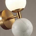 Бра с шарообразным матовым плафоном и шаром из камня на металлическом основании Orb Essence варинант исполнения - 6 | Loft Concept в Костроме