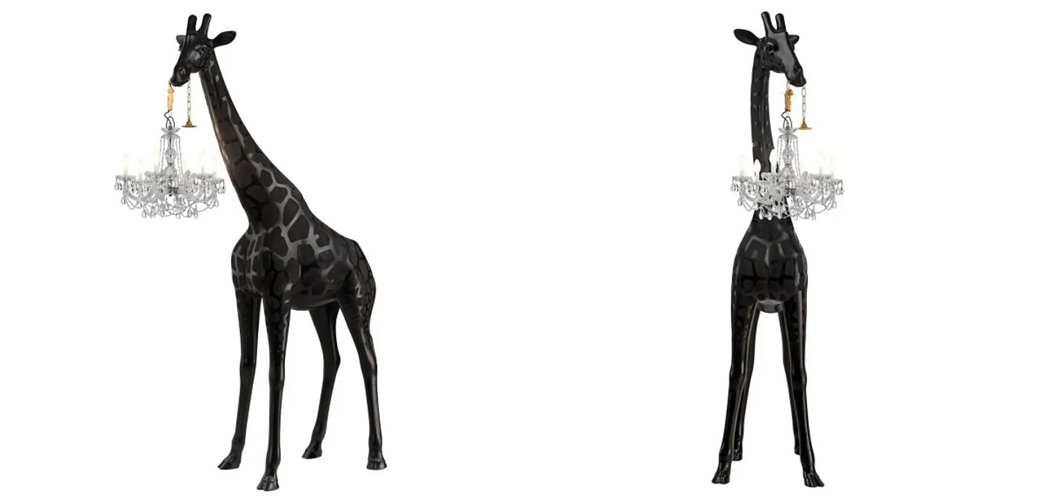 Торшер черный жираф в натуральную величину Giraffe Lamp large size Торшер черный жираф в натуральную величину Giraffe Lamp large size - Loft-Concept в Костроме