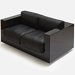 Дизайнерский кожаный диван черный Poltronova Saratoga Sofa варинант исполнения - 4 | Loft Concept в Костроме