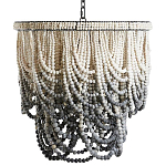 Двухъярусная люстра украшенная круглыми бусинами Gradient Chandelier Grey White варинант исполнения - 1 | Loft Concept в Костроме