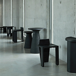 Круглый приставной столик из массива манго Piero Black Side Table варинант исполнения - 5 | Loft Concept в Костроме