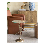 Столик с круглой стеклянной столешницей и корпусом в виде двух павлинов на ветке Table Two Peacocks варинант исполнения - 9 | Loft Concept в Костроме