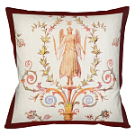 Декоративная подушка бежевая с растительным орнаментом Raffael Angel Beige Red Cushion варинант исполнения - 1 | Loft Concept в Костроме