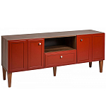 ТВ-тумба красная из массива бука с 2-мя дверками и ящиком Wenge Light варинант исполнения - 1 | Loft Concept в Костроме