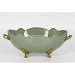 Чаша зеленого цвета из фарфора с волнообразным краем Eden Garden porcelain and bronze варинант исполнения - 3 | Loft Concept в Костроме
