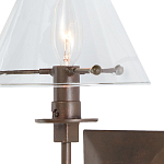 Бра с прозрачным стеклянным абажуром в форме конуса Bartolomeo Bronze варинант исполнения - 1 | Loft Concept в Костроме