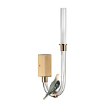 Бра с прозрачной изогнутой трубкой и декоративной фигуркой птицы Ganthea варинант исполнения - 1 | Loft Concept в Костроме