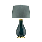 Настольная лампа с коническим дымчато-зелёным абажуром из искусственного шёлка Quintiesse варинант исполнения - 2 | Loft Concept в Костроме