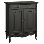 Буфет черный из массива бука с ящиком и 2-мя дверцами в стиле прованс Black Provence варинант исполнения - 1 | Loft Concept в Костроме