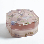 Шкатулка из эпоксидной смолы с цветами розовая Epoxy Resin Square Box Pink варинант исполнения - 5 | Loft Concept в Костроме