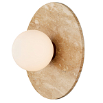 Бра в виде диска с плафоном из матового белого стекла Marble Glow варинант исполнения - 2 | Loft Concept в Костроме