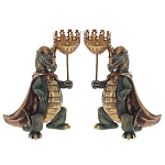 Подсвечник в виде дракона Dragon candlestick Green Gold Brown L or R варинант исполнения - 1 | Loft Concept в Костроме