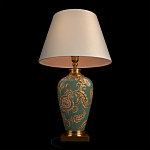 Настольная лампа бирюзовая с цветочным принтом Turquoise Flight варинант исполнения - 4 | Loft Concept в Костроме