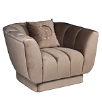 Дизайнерское кресло мягкое из серого велюра Serenity варинант исполнения - 1 | Loft Concept в Костроме