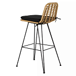 Стул барный с ротанговым плетением Half Bar Chair with Wicker без подлокотников варинант исполнения - 1 | Loft Concept в Костроме