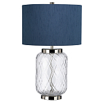 Настольная лампа с цилиндрическим абажуром и прозрачным стеклянным основанием Quintiesse варинант исполнения - 7 | Loft Concept в Костроме